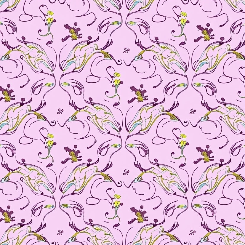 Aristocratic Heritage Botanical Curved Filigree (Pink) - ODIKA