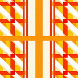 Modern Sunset Tartan Patterned Interlocking Grid Accent Art(Orange)