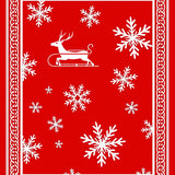 Festive Elk Sleigh Interlocking Snowflake Art(Red)
