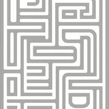 Haze Maze Interlocking Abstract Contemporary Minimalist Lines(Gray)