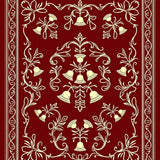 Festive Bell Cluster Semi Circle Accent with Ornate Swirls(Red)