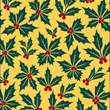 Holly Leaves with Berries Festive (Yellow)