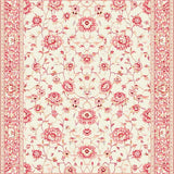 Desert Bloom Floral Motif Beige and Dusty Rose Accents(Ivory)