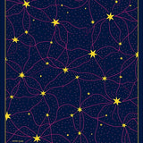 Constellation Map Starfield Design with Celestial Navigation Points (Blue)