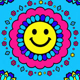 Joyful Expression Floral Daisy Chain Artistic Accent (Blue)