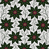 Poinsettia Blossom Design Holiday with Floral Motifs(Green)