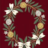 Elegant Pinecone Wreath Ribbon Bow Hearth Gathering Centerpiece(Red)