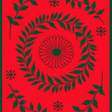 Festive Holly Wreath Area with Snowflake Accents(Red)