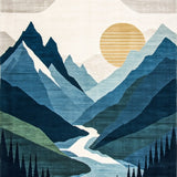 Adventure Trail Mountain Range & River Design(Blue)
