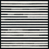 Contemporary Black and White Linear Stripes with Bold Contrast Design(Beige)