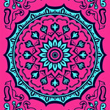 Exquisite Boho Medallion Ornate Sophisticated Artisan Crafted Accent (Pink)