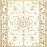 Artistic Beige Ivory with Detailed Medallion Motif(Beige)
