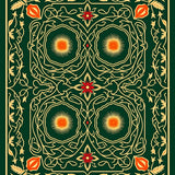 Holly Berry Vine Interlocking with Starbursts(Green)