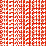 Houndstooth Inspired Floor Covering with Abstract Zigzag(Red)