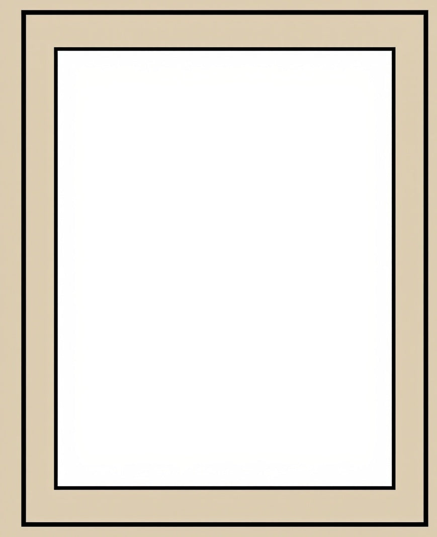 Pristine Bordered Framework Modern Elegant Sophisticated (Beige) - ODIKA