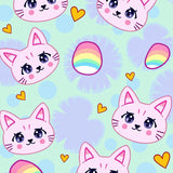 Adorable Kitten Portrait with Motifs(Pink)