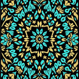 Abstract Botanical Whirl with Boho Inspired Petal Arrangements (Black)