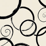 Abstract Brushstroke Artistic Swirl Contemporary Modern Elegant(Black)