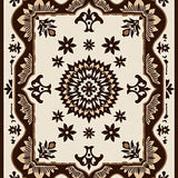 Vintage Medallion Interlocking Distressed Motif(Brown)