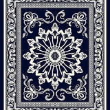 Ornate Floral Damask Elegant Sophisticated Timeless Luxe (Blue)