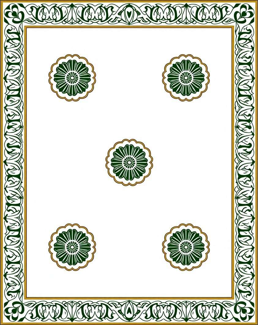 Petal Medallion with Interlocking Flourish Motifs (White) - ODIKA