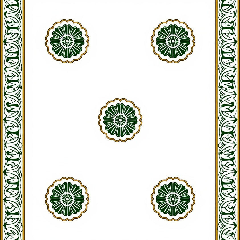 Petal Medallion with Interlocking Flourish Motifs (White) - ODIKA