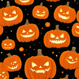 Sinister Pumpkin Ghost Rug With Halloween Horror Shadows(Orange)