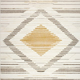 Farmhouse Chic Area With Geometric Diamond(Beige)
