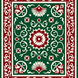 Palmette Mosaic with Fanned Medallion Accents (Green)