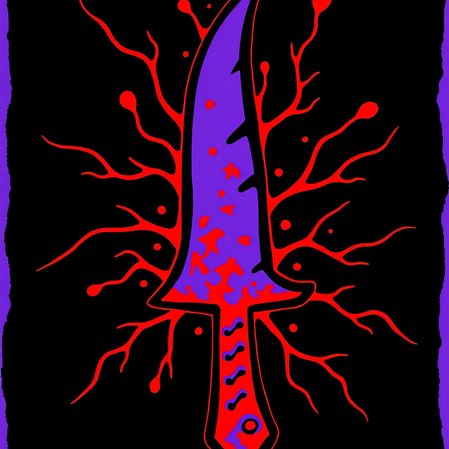 Bloody Dagger Vintage Macabre Decorative Accent(Purple) - ODIKA