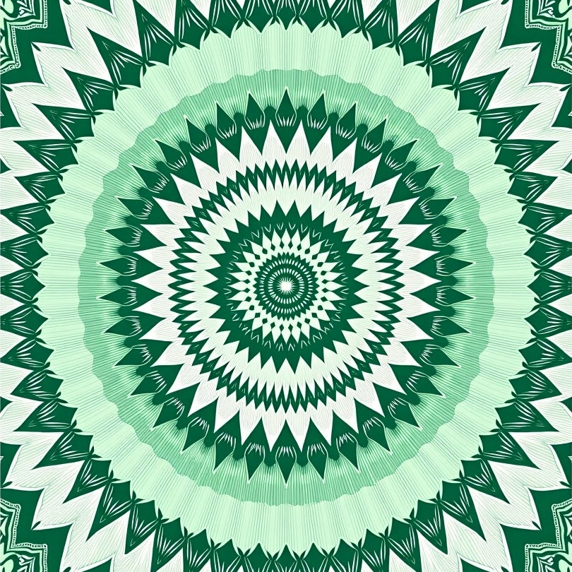 Burst with Radiating Petal Sunburst Configuration (Green) - ODIKA