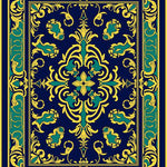 Damask Flourish Scroll with Baroque Ornamental Details (Gold) - ODIKA