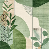 Geometric Abstract Animal Inspired Area with Nature Motifs(Green)