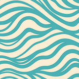 Abstract Wave Ripple Design with Flowing Curved Motifs(Blue)