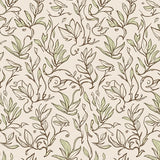 Abstract Botanical Vine with Flowing(Beige)