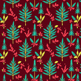 Festive Pine Tree with Holly Leaf Accents Decorative Floor Covering(Red)