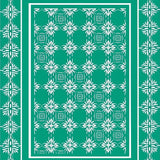 Classic Nordic Style Area With Repetitive Interlocking Snow Crystal(Green)