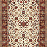 Chic Vintage Area with Elegant Geometric in Warm Rust Hues(Beige)