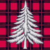 North Woods Spruce Tapestry Against Lumberjack Checkerboard(Red)