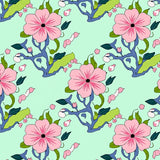 Enchanted Forest Flower Motif with Dreamy Branch Details(Pink)