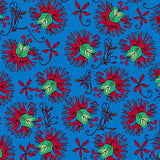 Holly Berry Vine Scroll with Botanical Holiday Flourishes(Blue)