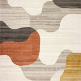 Contemporary Casual Featuring Abstract Shapes in Brown and Beige(Gray)