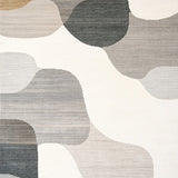 Contemporary Abstract with Flowing Beige Grey Design(Beige)