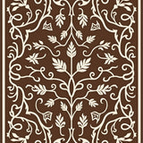 Botanical Vine Scroll Traditional Floor(Brown)