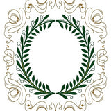 Vintage Laurel Wreath Motif with Festive Interlocking Scrolls(Green)
