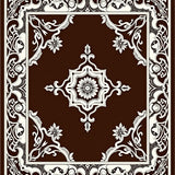 Artisan Lattice Motif with Interlocking and Stylized Paisley Forms(Brown)