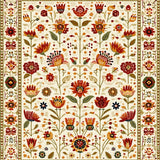 Boho Bloom Bathroom Non Slip Artistic Floral Bath(Beige)