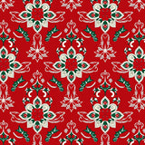 Festive Holly Berry Medallion Design Floor(Red)