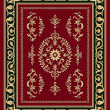 Victorian Era Inspired Damask Foliage Luxury Accent(Red)