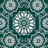 Snowflake Medallion Motif with Intricate Winter Elegance(Green)
